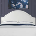 Catherine Upholstered King Headboard, Antique White Woven Antique White Foam Fabric