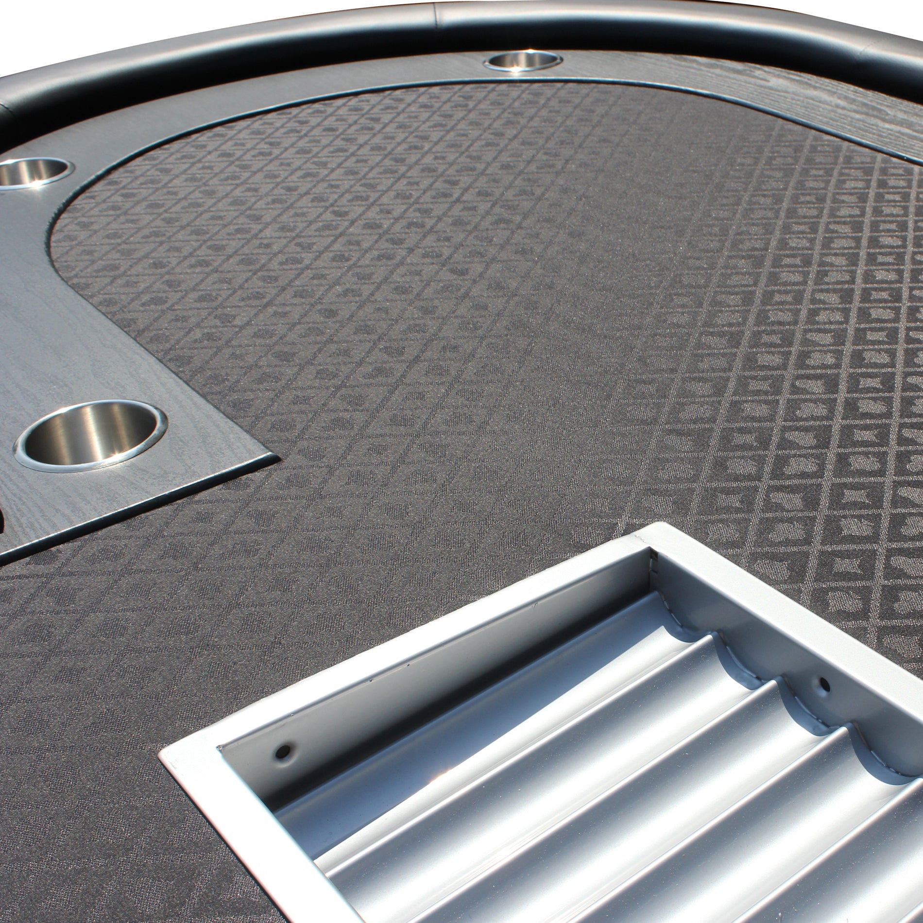 96" Poker Table For Casino Game Texas Holdem Oval Black Waterproof Felt With Racetrack Black Primary Living Space Modern Wood