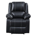 Black Power Recliner With Usb Port Black Faux Leather Power Push Button Wood Primary Living Space Pillow Back Transitional Push Button Eucalyptus Pillow Top Arms Faux Leather