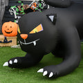 Homcom 6.2' Inflatable Halloween Black Cat, Blow Up Outdoor Led Yard Display, Waterproof Black Polyester