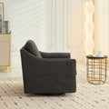 Dark Grey 360 Degree Swivel Rotating Accent Chair With Usb And Magazine Book For Living Room And Hotel Bed Room,Upholstered Accent Chair With Cooper Nail Dark Grey White Primary Living Space American Design,Classic,Modern Pine Foam Wood Fabric