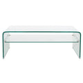 Coffee Table 12Mm Tempered Bent Glass ,8Mm Shelf Glass Clear Tempered Glass