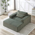 75 Inch Corduroy Sponge Sofa Lounge Chair With Removable Footrest,No Assembly Required,Fluffy Modern Sleeper Chair For Indoor Living Room Bedroom Army Green Foam Corduroy 1 Seat