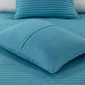 8 Piece Printed Seersucker Comforter And Quilt Set Collection Aqua King Cal King King Aqua Polyester