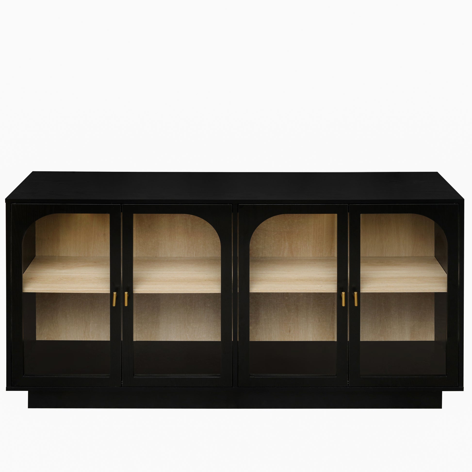 Storage Cabinet With Acrylic Door For Living Room, Dining Room, Study Black Particle Board