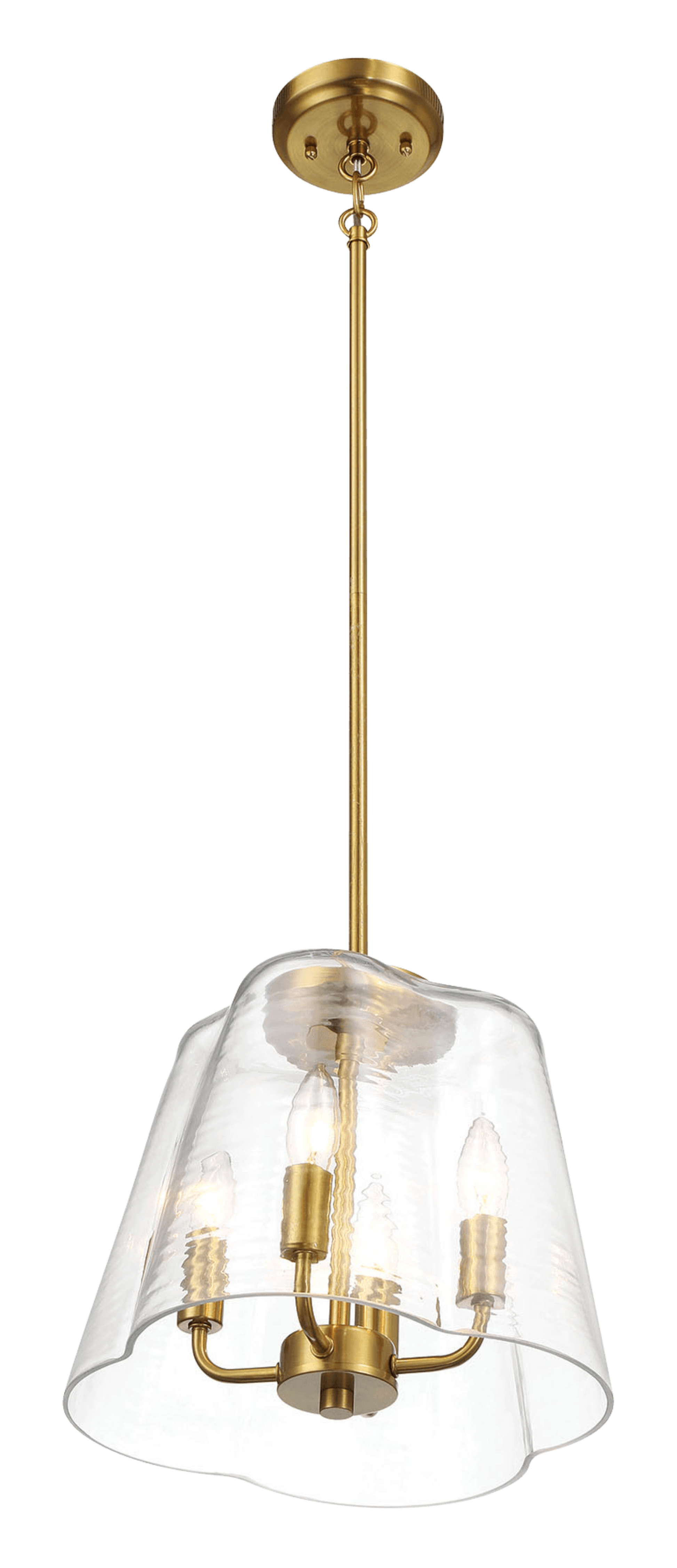 Soiree Four Candle Lights Pendant With Clear Glass Satin Brass Clear,Gold Ceiling Lights Brass,Glass