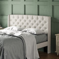 Lidia Wing Headboard Beige Fabric
