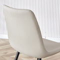 Table And Chair Set, White Imitation Marble Texture Rock Board Table Top, Black Metal Table Legs, Stable And Beautiful. Modern Simple Dining Table, Comfortable Seating. White Gray Metal