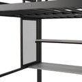 Full Size Metal Loft Bed With Wardrobe, Desk, Storage Shelves, Black Expected Arrival Time: 10.3 Box Spring Not Required Full Black Metal Mdf Metal