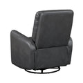 Glider Reclining Chair Swivel Motion Grayfaux Leather Upholstery Luxury Living Room Furniture, Movie Chair Gray Faux Leather Wood Primary Living Space Plywood,Solid Wood