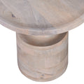 Contemporary Round Solid Wood End Side Table, Living Room Sofa Side Table, Oak White Finish, Light Brown Light Brown Light Brown Primary Living Space Industrial Freestanding Mango Coffee & End Tables Round Solid Wood Pedestal