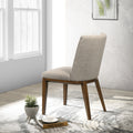 Elmwood Cream Fabric Dining Chair Set Of 2 Brown,Cream Brown Fabric,Solid Wood