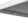 Rectangle Coffee Table With Gray Tempered Glass Top And White Legs, Modern Table For Living Room Gray Tempered Glass