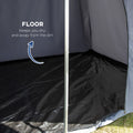 Outsunny 15.4'X15.4'X8.5' Teepee Tent, Waterproof Camping Tent With Porch Area, Floor And Carry Bag, For 2 3 Person Outdoor Backpacking Camping Hiking, Blue Blue Aluminum
