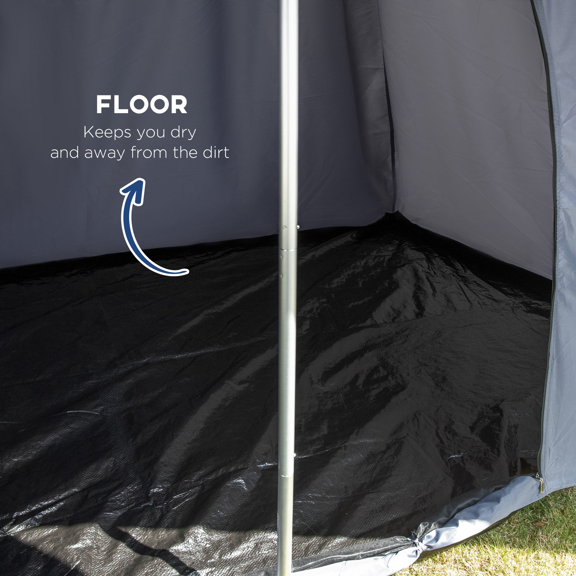 Outsunny 15.4'X15.4'X8.5' Teepee Tent, Waterproof Camping Tent With Porch Area, Floor And Carry Bag, For 2 3 Person Outdoor Backpacking Camping Hiking, Blue Blue Aluminum