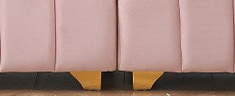 89 Inch Spring Wrapped Cushions, 3 Flannelette Sofas, Stylish Metal Feet And 4 Throw Pillows Make For A Modern Living Room Bedroom Pink Velvet 3 Seat