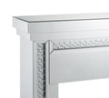Wood And Mirror Electric Fireplace With Embedded Faux Crystals, Clear Clear Engineered Wood