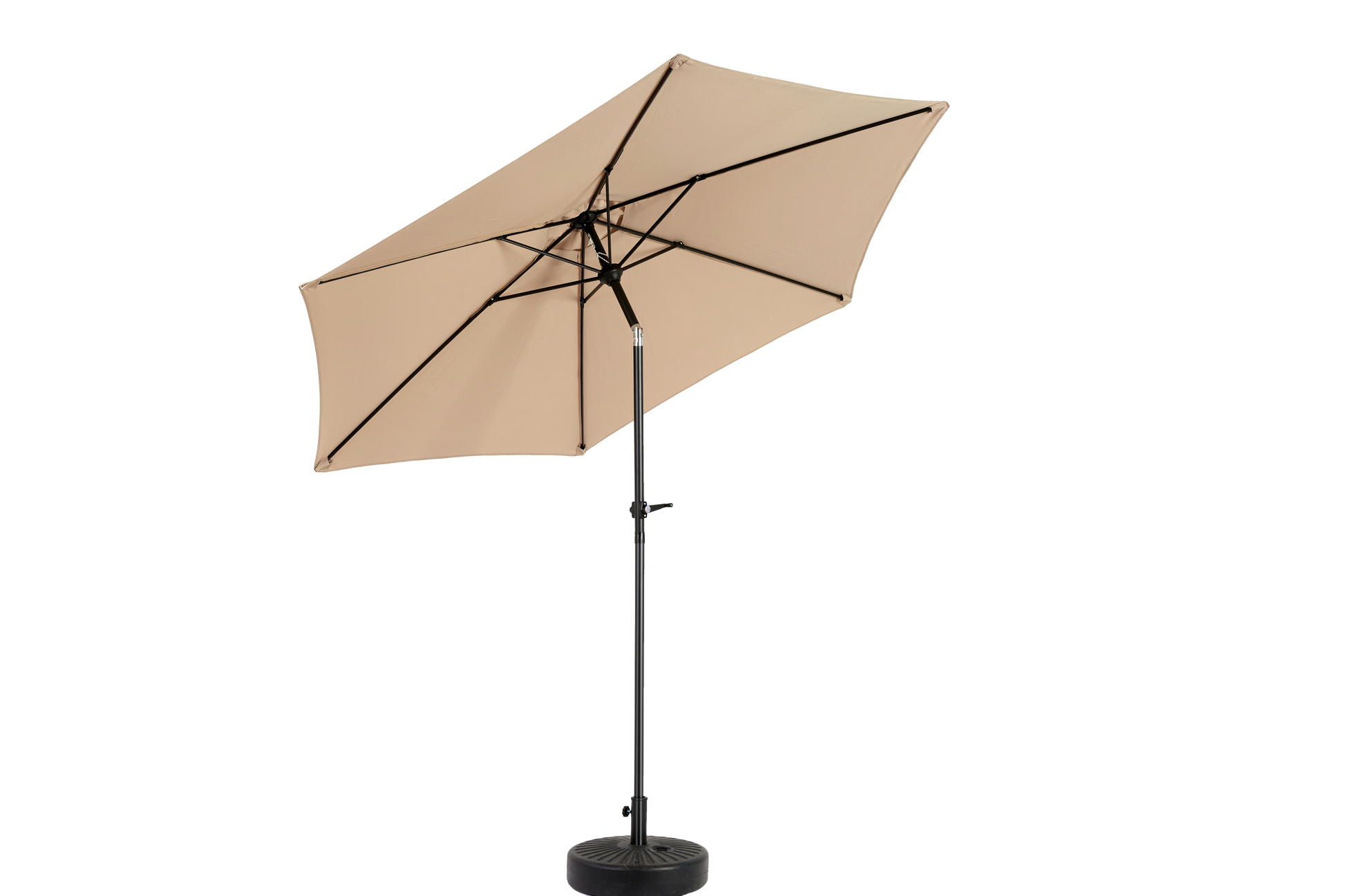 9Ft Outdoor Patio Umbrella Outdoor Table Umbrella With Push Button Tilt And Crank, Market Umbrella 6 Sturdy Ribsdeck, Backyard, Pool Base Not Included Khaki Khaki Garden & Outdoor Steel