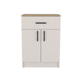 Mayorca Multistorage Pantry Cabinet, One Drawer, Two Interior Shelves Ivory Natural Oak Ivory Particle Board