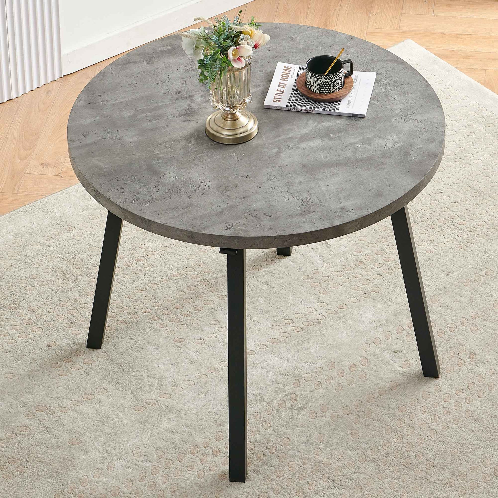 Table Leg Only Grey Round Dining Table Stone Gray Mdf