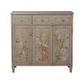 Dauphin Handpainted Entryway Storage Cabinet, Grey Cashmere Wood Gray Solid Wood Mdf Solid Wood Mdf