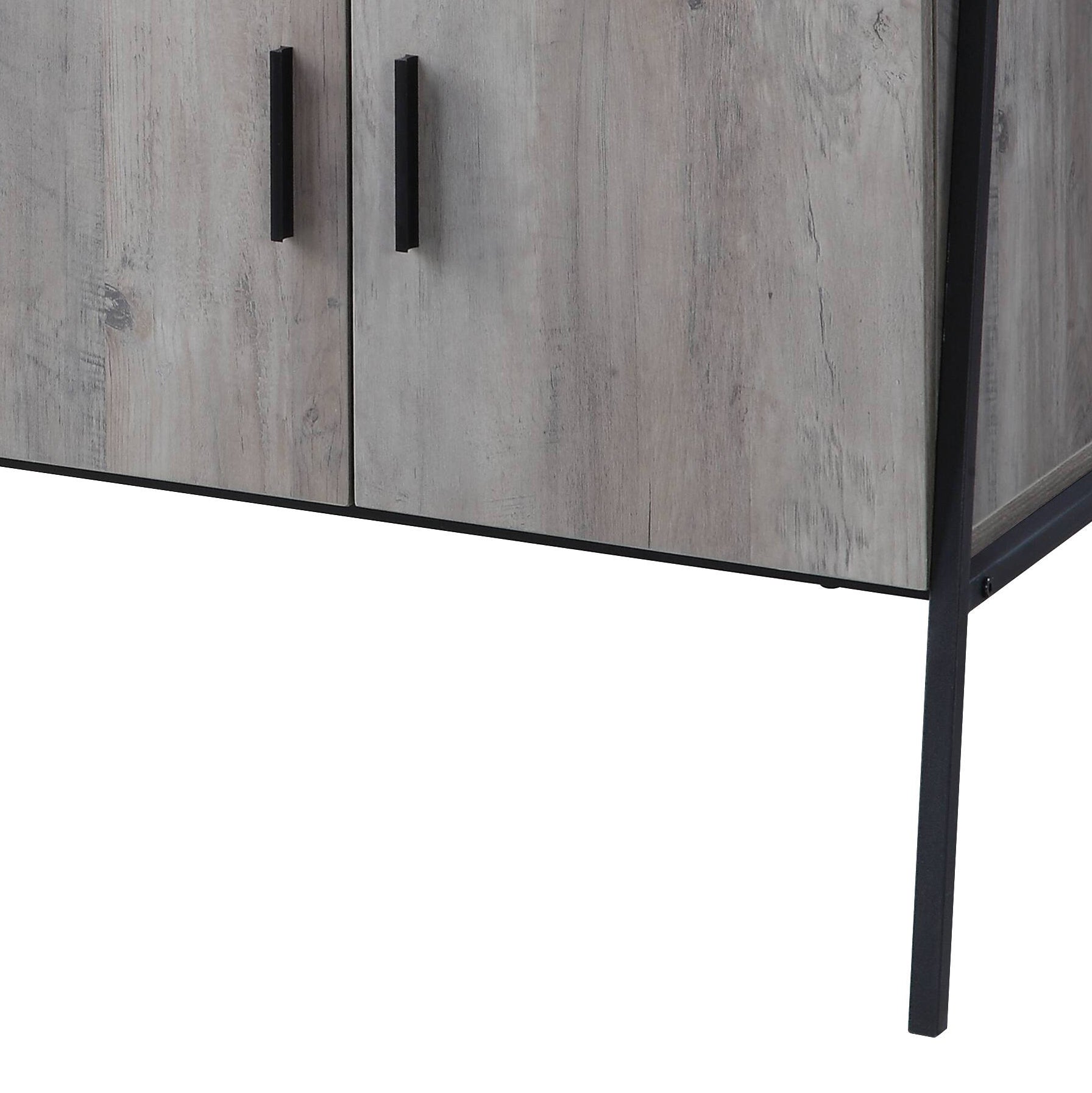 Samiya Gray Oak & Black Finish Tv Stand Gray 40 49 Inches Synthetic Wood