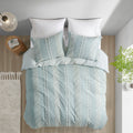 3 Piece Cotton Jacquard Duvet Cover Set King Blue Cotton