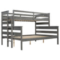 Wood Twin Xl Over Queen Bunk Bed With Ladder, Gray Twin Xl Box Spring Not Required Gray Wood Bedroom Bunk Solid Wood Mdf