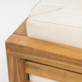 Oana Corner Chair Table, Beige Beige Acacia Wood