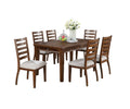 Contemporary Style 7Pc Dining Set Table W 4 Drawers 6X Side Chairs Ladder Back Walnut Finish Kitchen Dining Room Wood Dining Room Solid Wood Rubberwood Rectangular Dining Table With Chair Wood Wood Walnut Ladder Back Seats 6 60 Inches