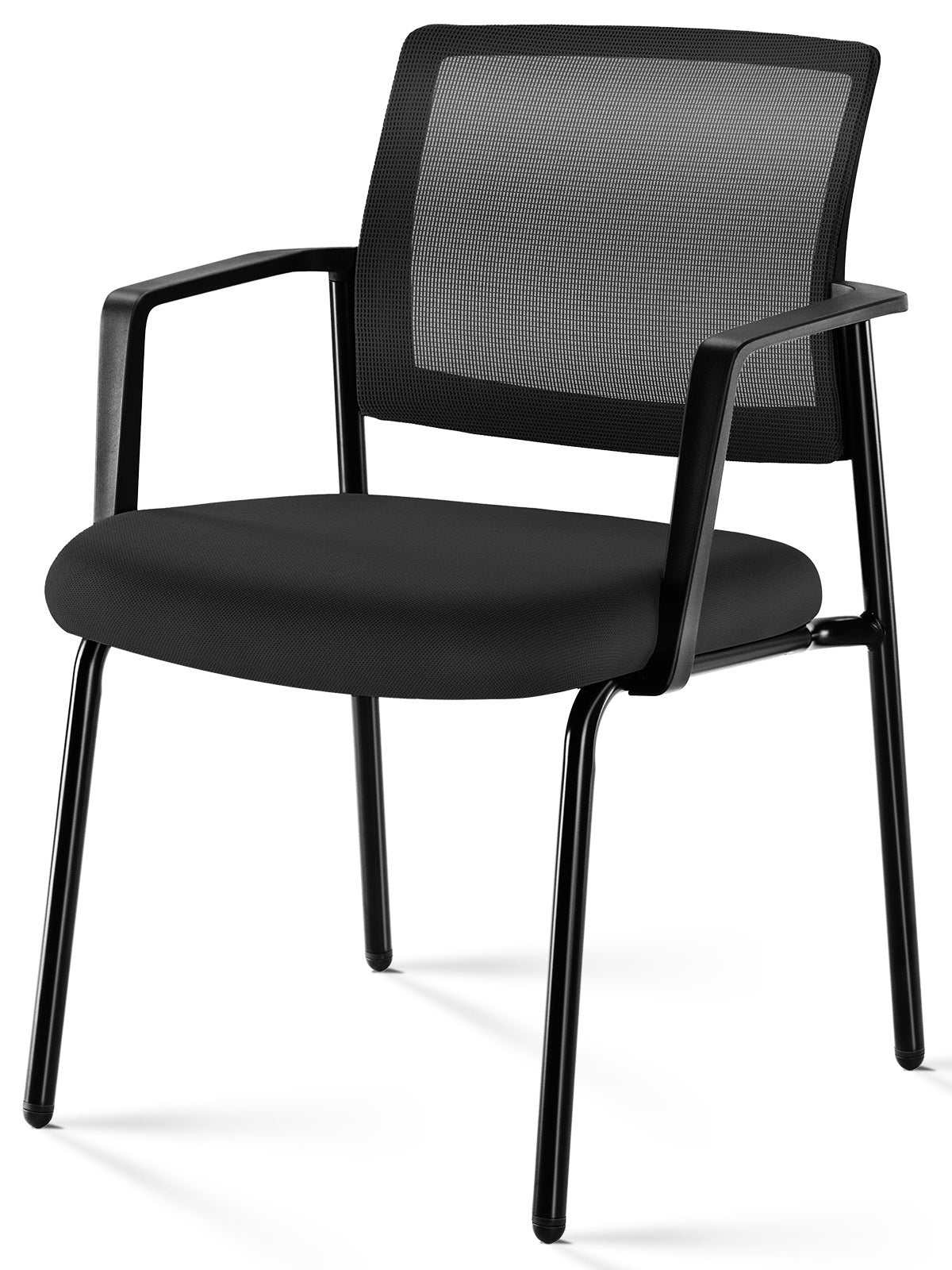 Mesh Back Stacking Arm Chairsupholstered Fabric Stacking Chairs, Sturdy Metal Stacking Chairs,Black, 1 Pack Black Abs