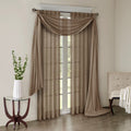 Solid Crushed Curtain Panel Pair 2 Pcs Window Panels Taupe Polyester