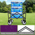 Minimeetall Strapcollapsible Foldable Wagon Cart With Strapping System Beach Wagonutility Cartutility Wagon Grocery Cart For Camping Shopping Sports Gardeing Fishing Supports 225Lbs Purple Purple