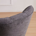 Upholstered Swivel Desk Chair, Armless Home Office Chair, Chenille Fabric Adjustable Height Computer Chair With Wheels For Study ,Grey Caster Solid Gray Office Handle Birch Wing Back Adjustable