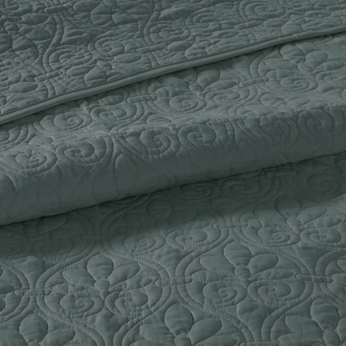 3 Piece Reversible Bedspread Set Balsam Green Queen Green Polyester