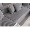 Arrived 131'' Modular Sectional Couch, U Shaped Sofachaise Lounge, Striped Fabric,Upholstered 4 Seater Couch For Living Room, Bedroom, Free Combination Sofa Corduroy , Gray Gray Polyester Primary