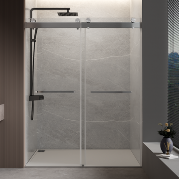 44 To 48 In. W X 76 In. H Double Sliding Frameless Soft Close Shower Door 56 To 60 In. W X 76 In. H Double Sliding Frameless Soft Close Shower Door 23D02 48Bn 23D02 60Mb Acacia