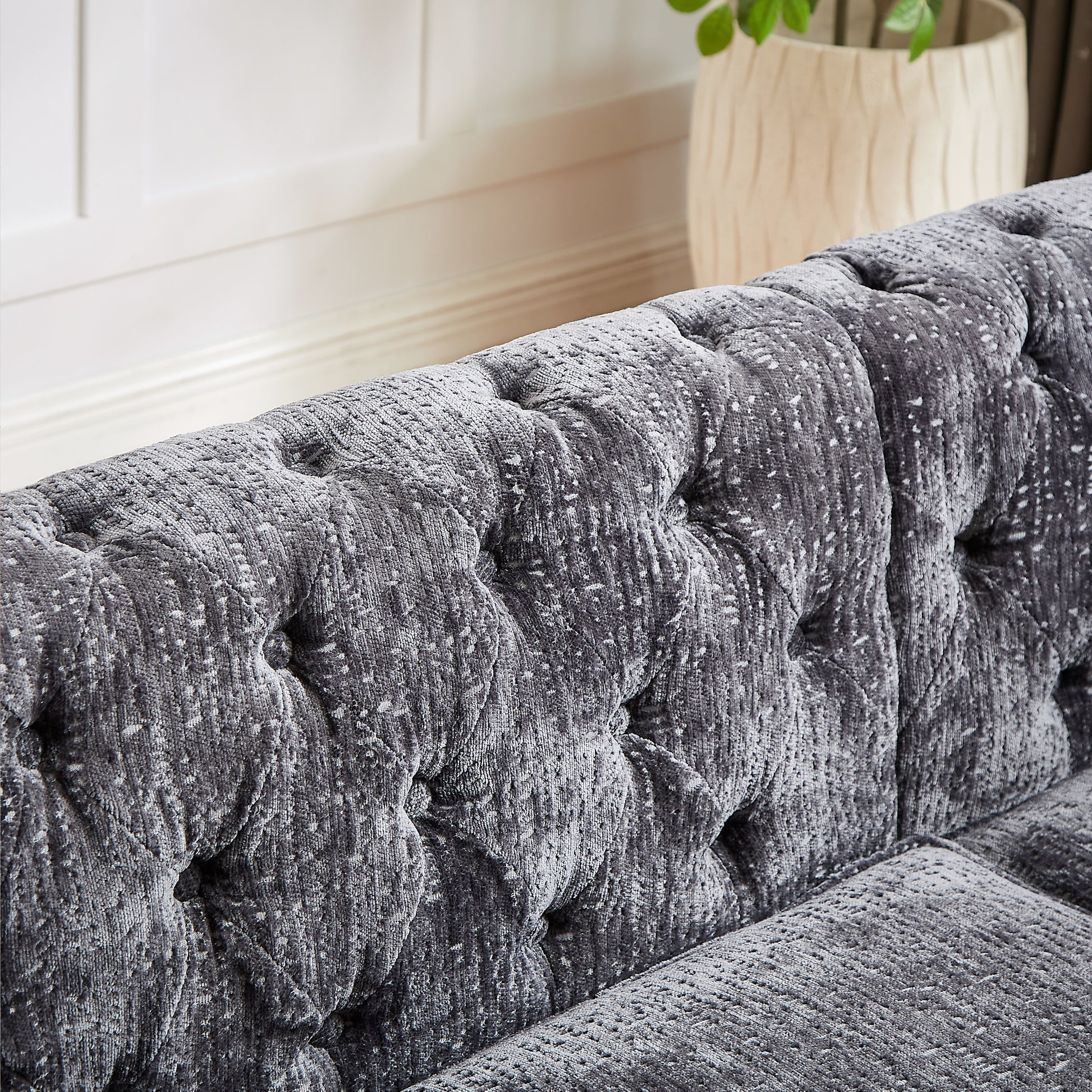 81.5 Inch Chenille Corner Sofal Shaped Sectional Couch, 5 Seater Corner Sofas With 3 Cushions For Living Room, Bedroom, Apartment, Office Grey Foam Chenille 5 Seat