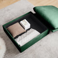 Sectional Sofa Comfy Corduroy Couch For Living Room With Pillows And Round Armrests, Modern Corduroy Sofa Sleeper Deep Couches With Storage Ottoman Green, 2 Seat Green Corduroy 2 Seat