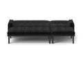 Black Corduroy Sectional Sofa: Convertible 3 Seaters Sofa, L Shaped Sofa, And Bed Black Velvet Metal Primary Living Space Medium Soft Loose Back Pillow Top Arms Foam Fabric Metal 3 Seat