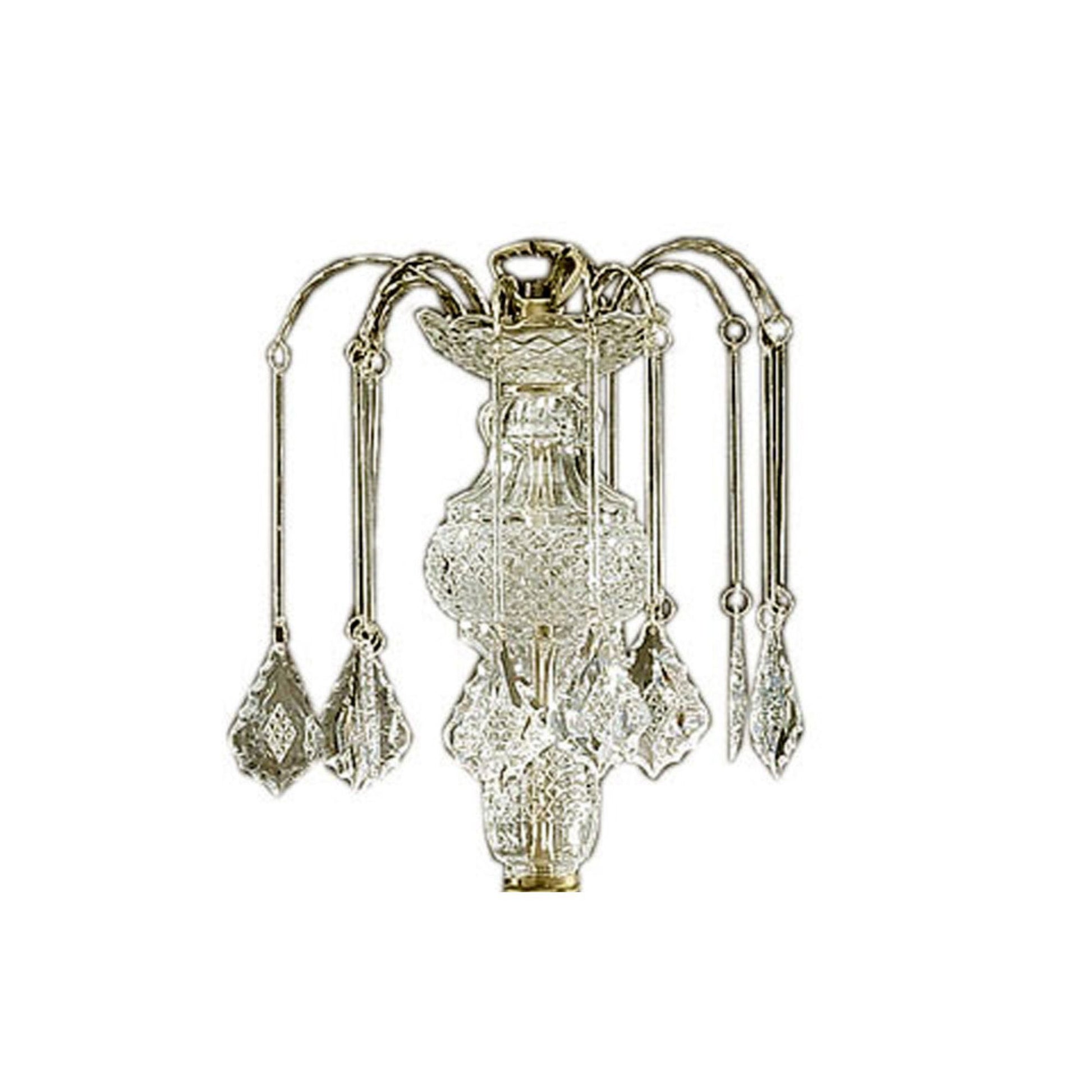 25" Tall Metal Chandelier With Antique Brass Finish And Crystal Accents Gold Metal