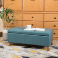 Storage Ottoman Teal Fabric