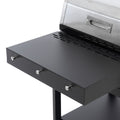 2 2 Multi Function Burner Gas Grill And Griddle Combo With Cover For Outdoor Cooking While Camping Or Tailgating Bbq,Frying,Pizza. Black And Silver Stainless Steel