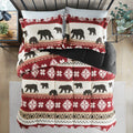 Print Sherpa Comforter Set King Multicolor Polyester