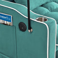 55.51 Inch Versatile Foldable Sofa Bed In 3 Lengths, Modern Sofa Sofa Sofa Velvet Pull Out Bed, Adjustable Back And With Usb Port And Ashtray And Swivel Phone Stand Green Full Antique Blue Green