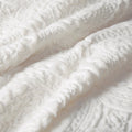 Embroidered Medallion Faux Fur Ultra Plush Comforter Mini Set Twin Ivory Polyester