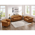 Kingston Waxy Pull Up Leather Loveseat Brown Down Filling Genuine Leather