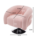 Modern Style Pink Single Swivel Sofa Chair, Teddy Upholstered Single Sofa With Round And Fluffy Reading Chair, Suitable For Living Room, Bedroom, Corner. Pink Bedroom Modern Wood