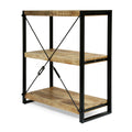 Wooden With Iron 3 Shelve Rack Natural Wood