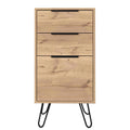 Augusta Light Dresser, Hairpin Legs, Superior Top,Three Drawers Light Oak Beige Bedroom Modern Particle Board Particle Board